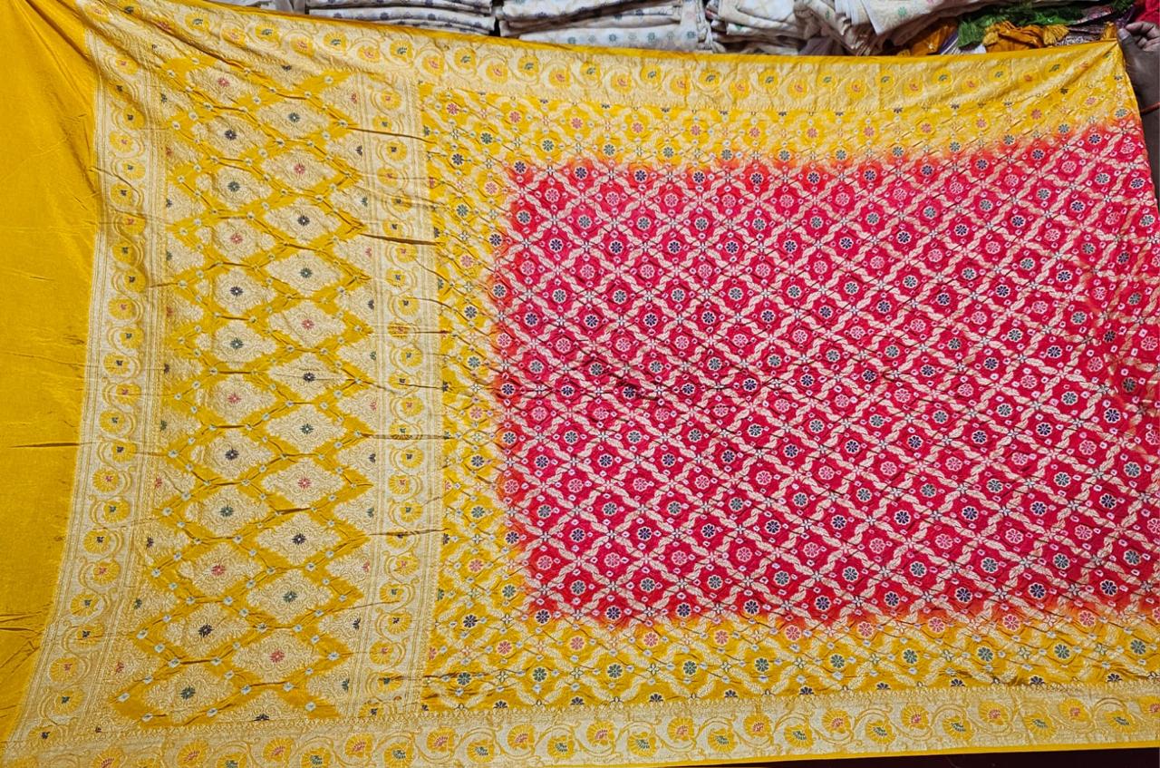 Banarasi Semi Bandhej Dyeable