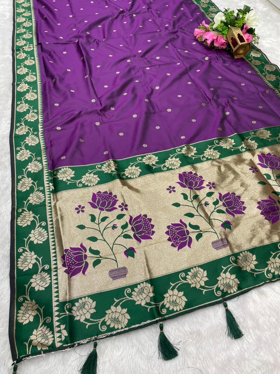 Soft Silk Satin Paithani