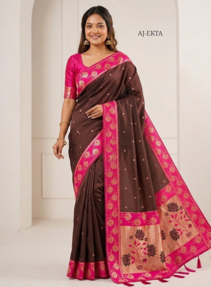 Soft Silk Satin Paithani